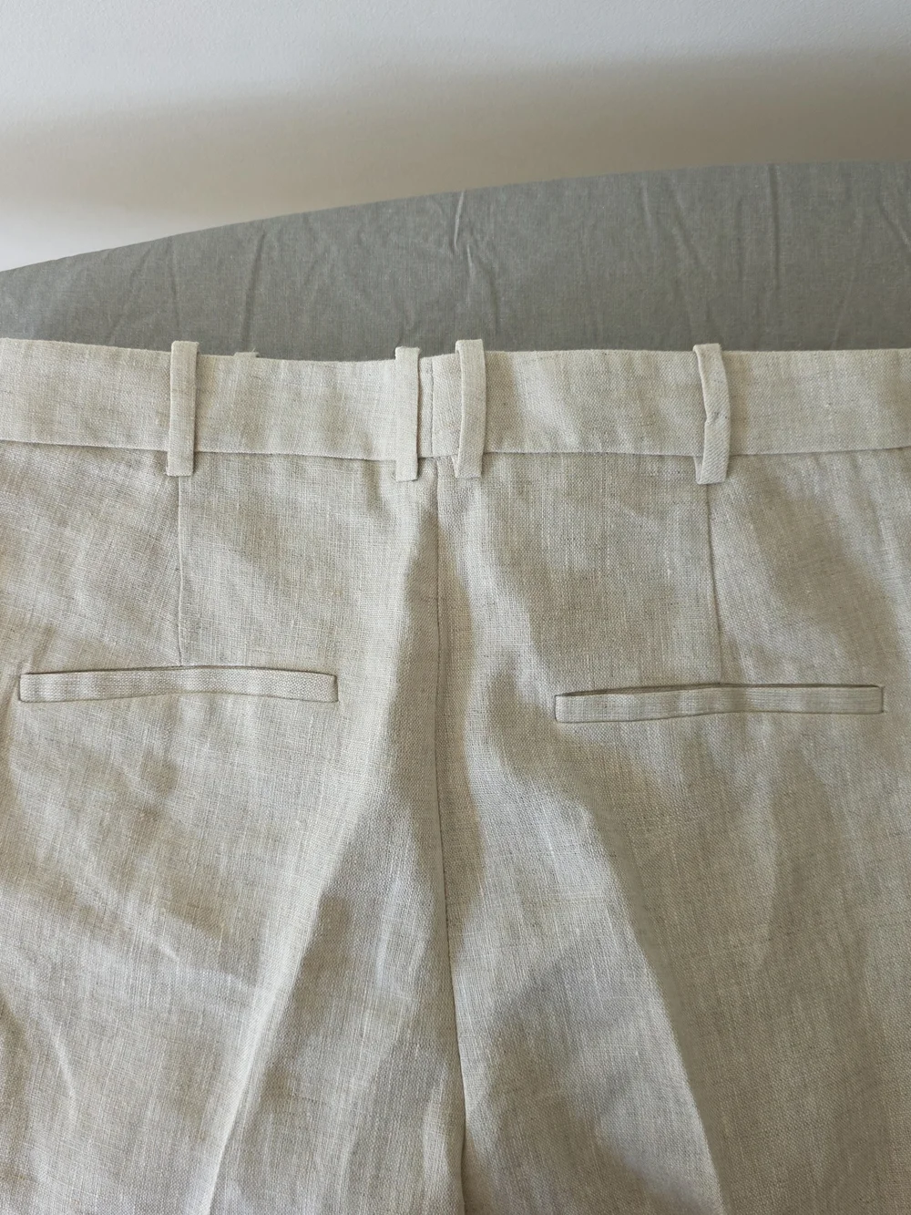 MANGO Suit Linen Trousers Straight Pants Beige High Rise NWOT US 8 EUR 40